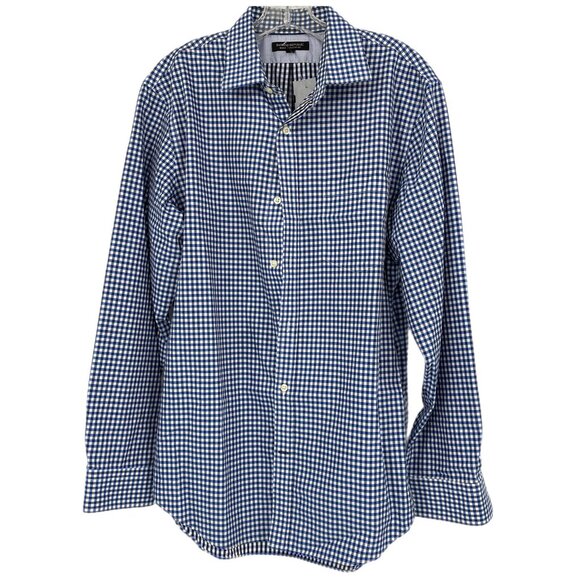 Banana Republic Blue Plaid Button-Up Shirt | Size L - Picture 1 of 6